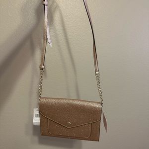 NWT Kate Spade Rose Gold Sparkly Crossbody